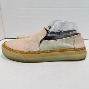 Toms Sunset Beige and Light Pink Slip-On Suede Sneakers Women’s Size 8M